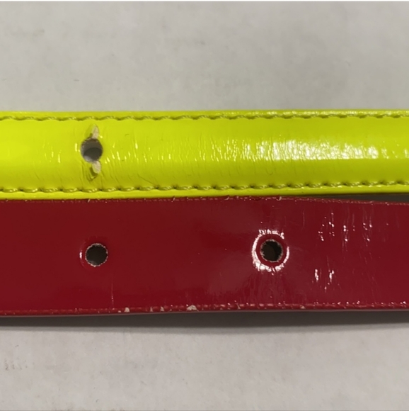 2 Skinny Belts Red & Yellow Size M/L - Picture 3 of 10